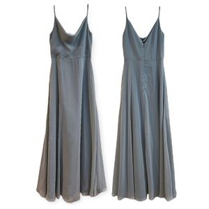 Jenny Yoo Mint Green Polyester Scoop Neck Designer Bridesmaids Formal Maxi Dress